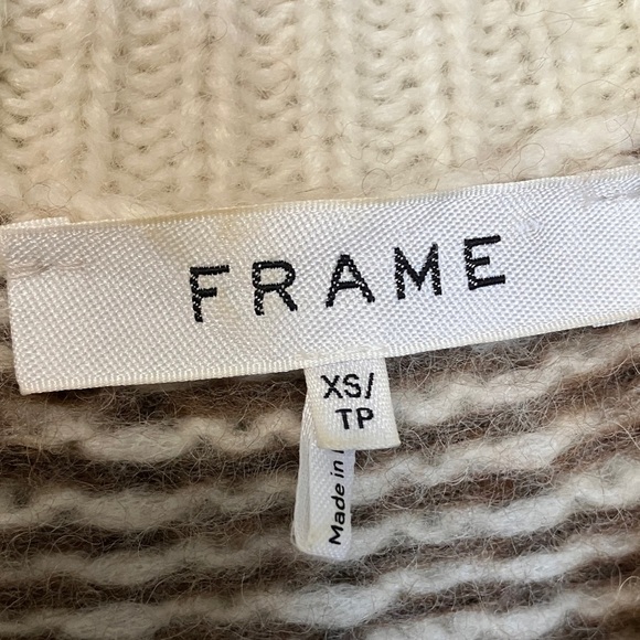 Frame Fair Isle Brown Patterned Baby Alpaca Wool Blend Sweater - Picture 2 of 4